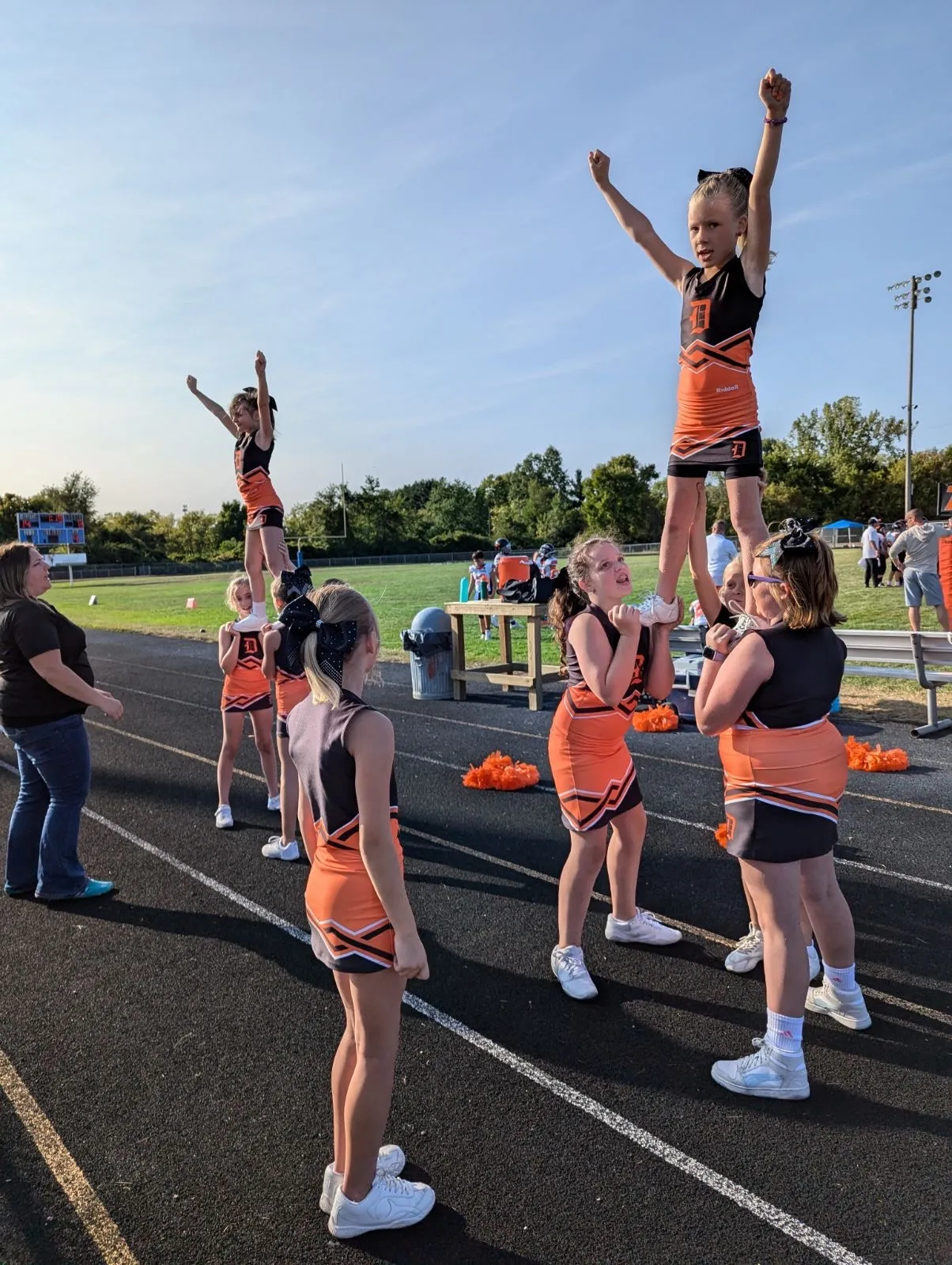 Jr Pacers spring cheerleaders at Smith Park