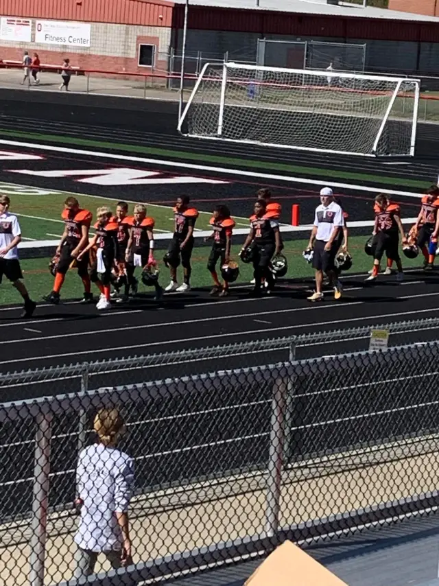 The Jr Pacers taking the field
