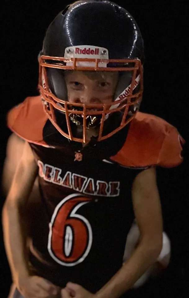 Jr Pacers player in his helmet on game day