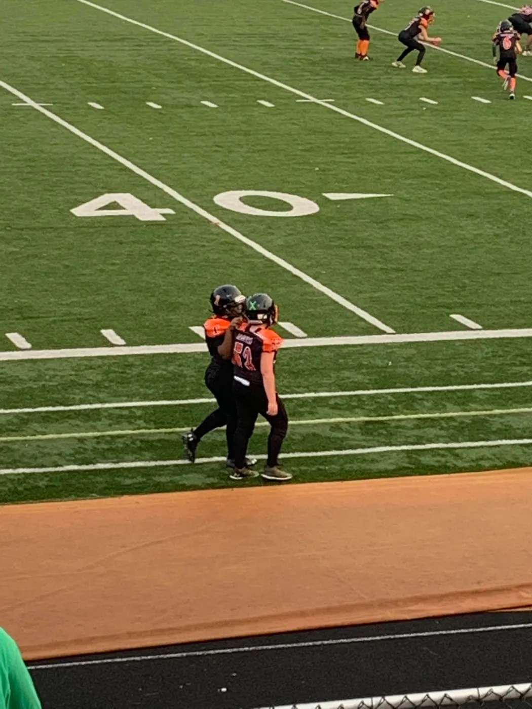 Jr Pacers player running the ball